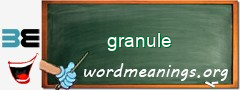 WordMeaning blackboard for granule